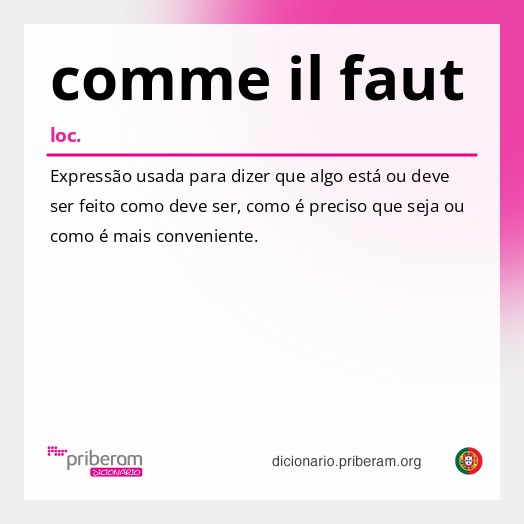 Significado de comme il faut